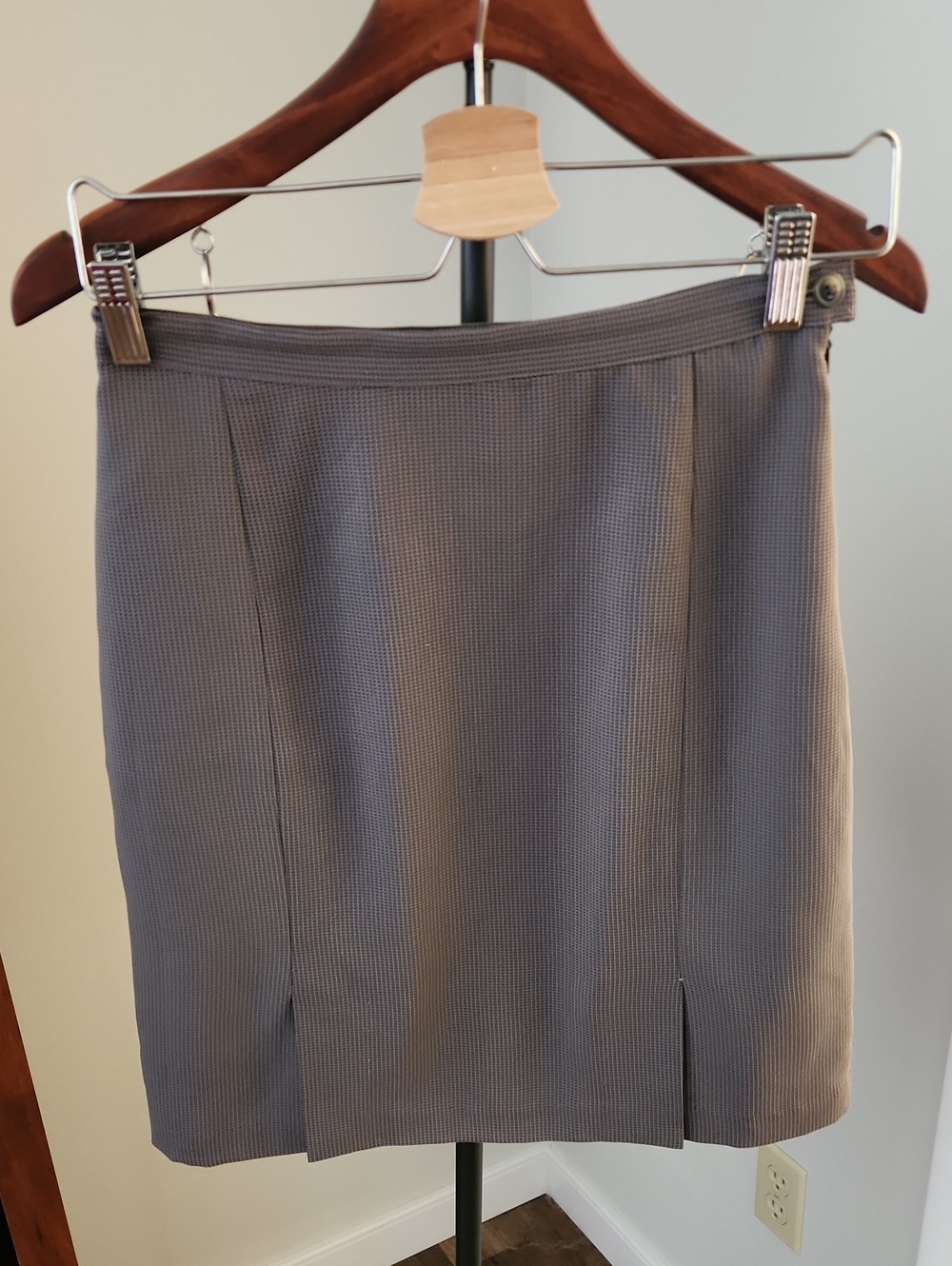 Halston Pencil Skirt Brown Gray Petite 6